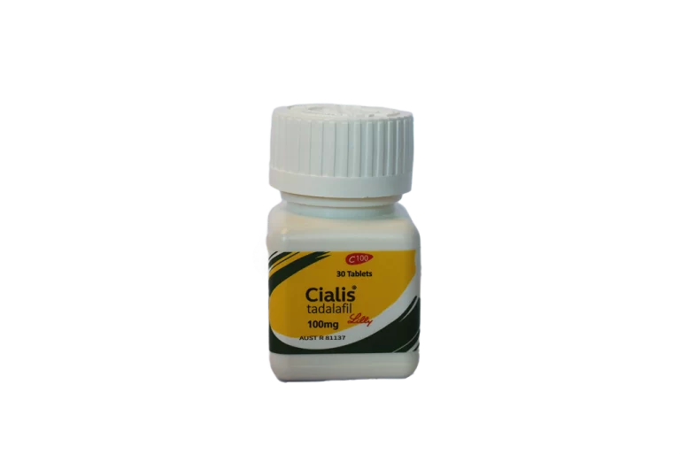 Bela bočica Cialis tadalafil 100 mg, 30 tableta, Lilly etiketa