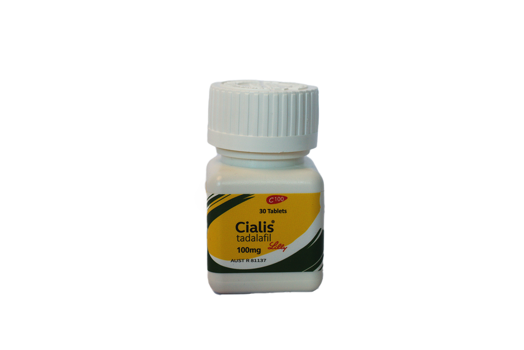 Bela bočica Cialis tadalafil 100 mg, 30 tableta, Lilly etiketa