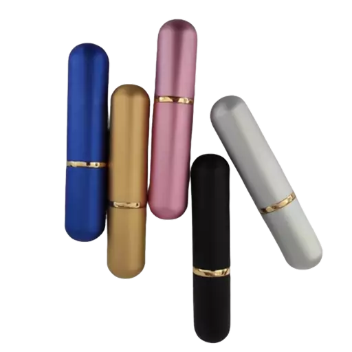 Pet metalnih poppers inhalatora u različitim bojama